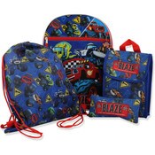 Wholesale - 5pc BLAZE AND MONSTER MECHINES BACKPACK SET C/P 35, UPC: 840716248828